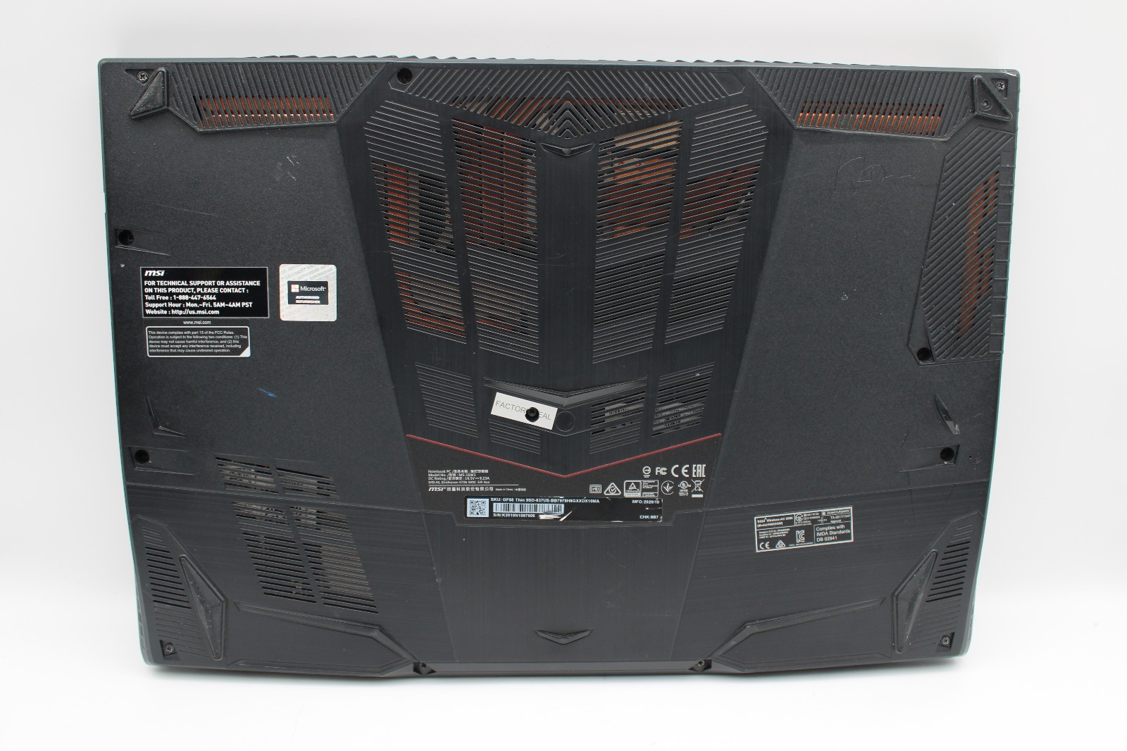 MSI GF65 Thin 9SD _ i7-9750H _ 32GB RAM _ 1TB SSD _ GTX 1660 Ti _ w11h _ No AC