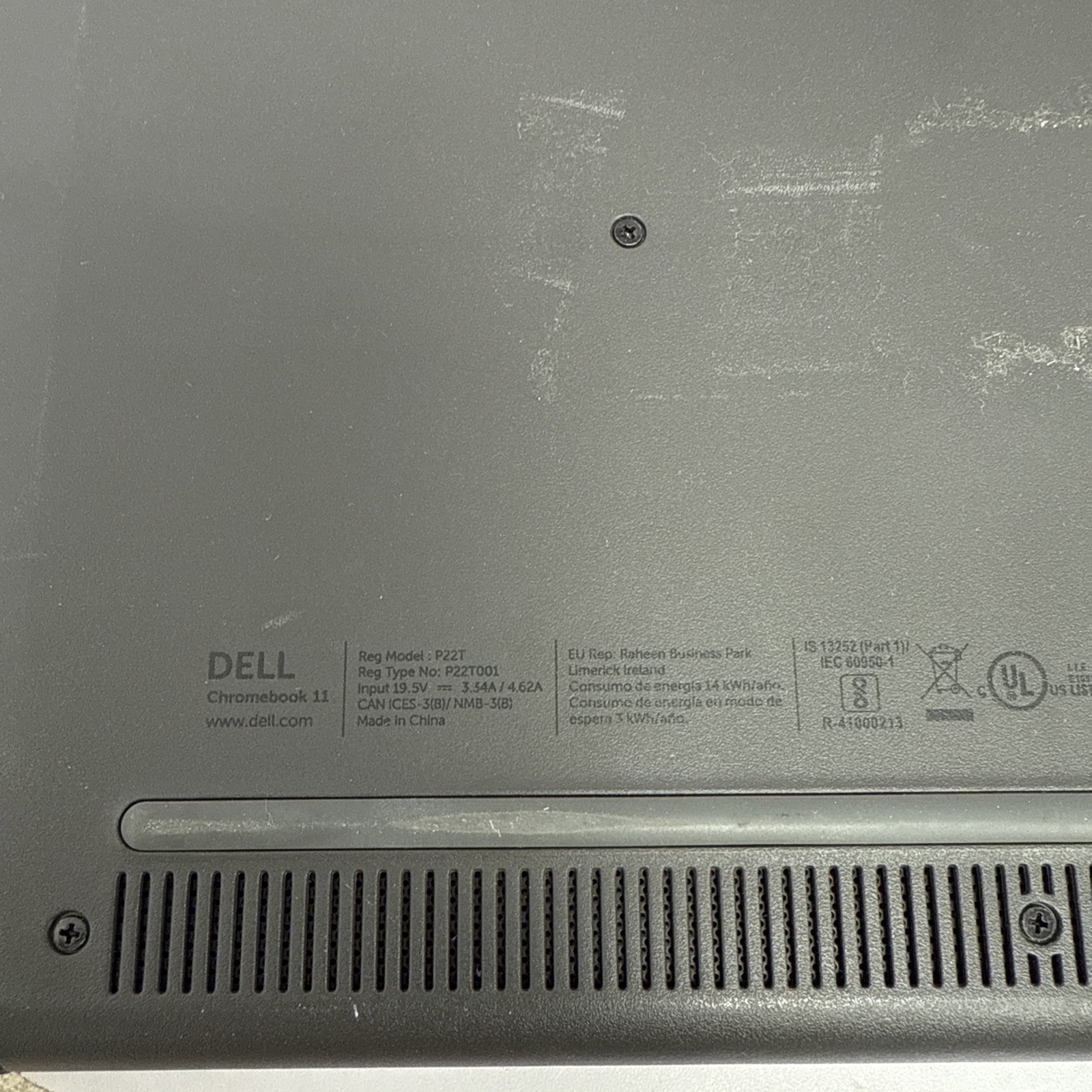Dell Chromebook 11 P22T with Charger