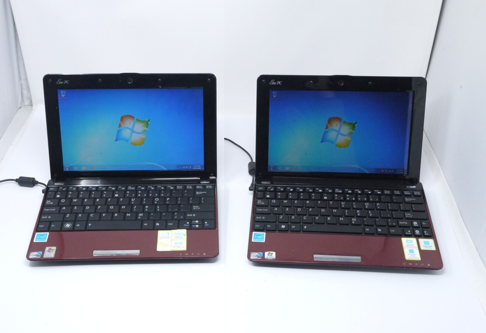 Lot of 2 Working Asus Eee PC 1005HA 10.1″ Atom 160GB / 250GB Netbooks Dead Batt