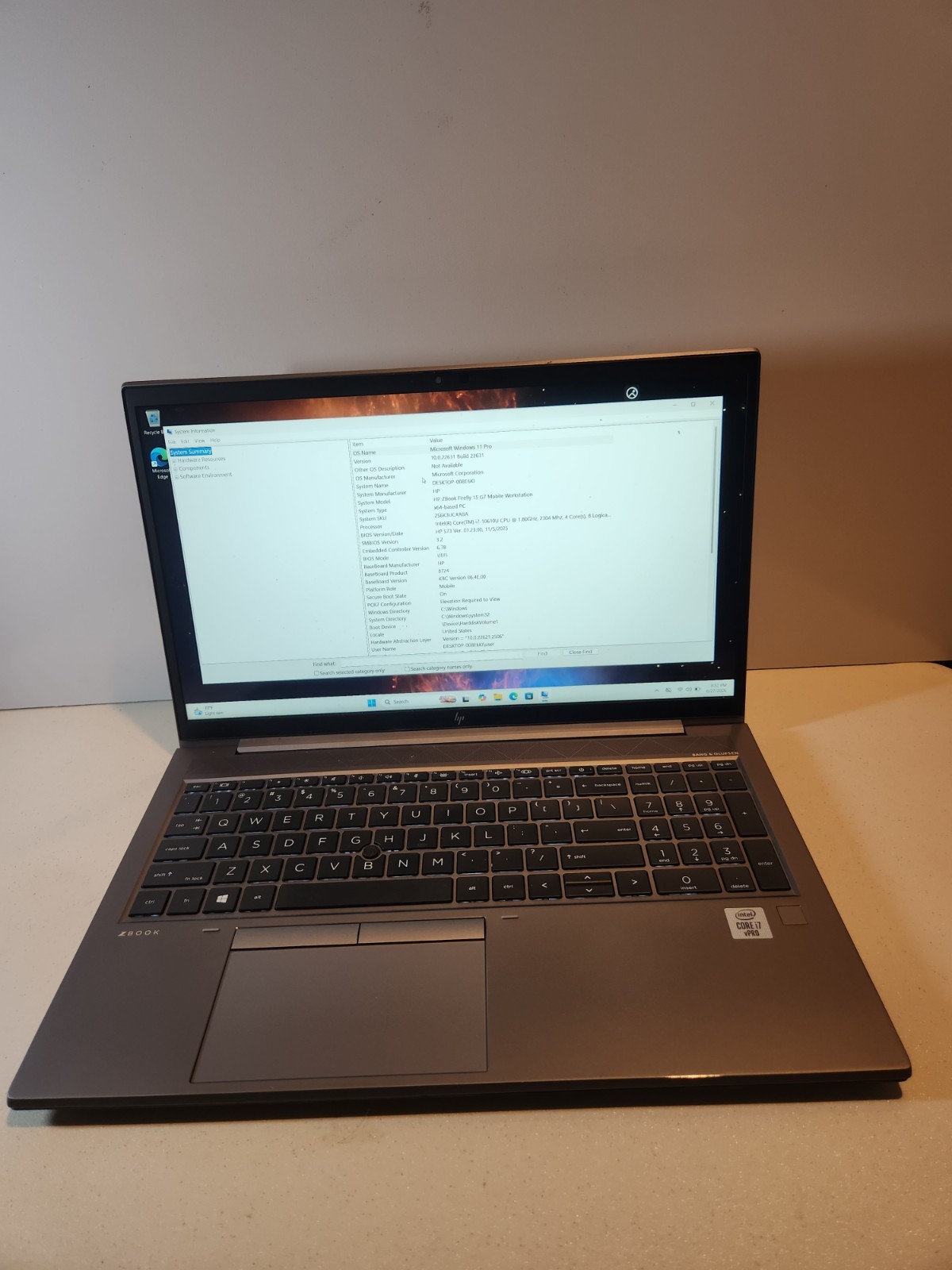 HP ZBook Firefly 15 G7 i7 10810U 16GB 512GB SSD Touch Win 11 Pro Fingerprint
