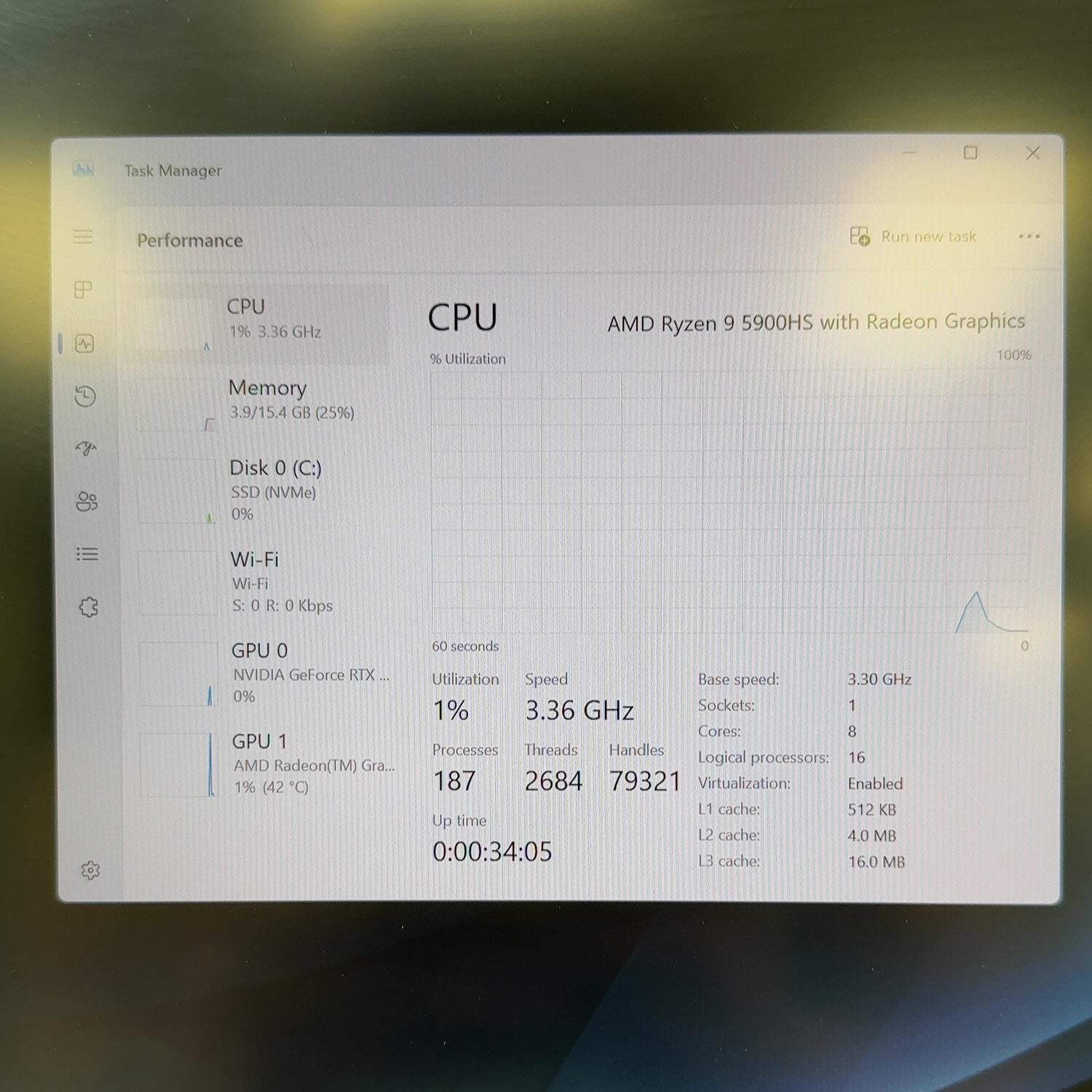 Asus ROG Zephyrus G15 15.3″ Ryzen 9 5900HS 3.3GHz 16GB RAM 1TB SSD RTX 3080