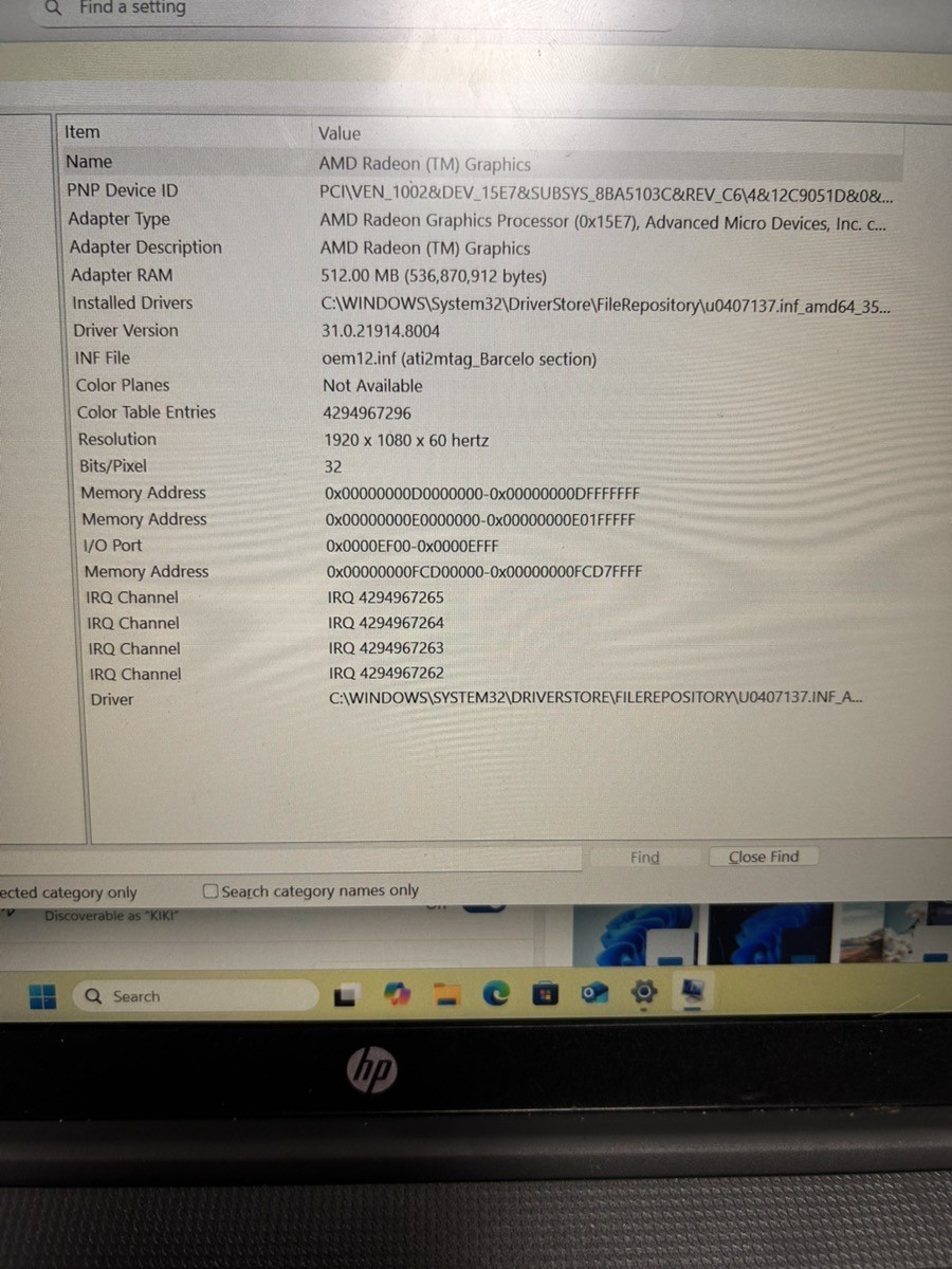 HEWLETT PACKARD 255 G10 WITH 250GBS AND 8GBR *READ DESCRIPTION!!!!!! (P17028842)
