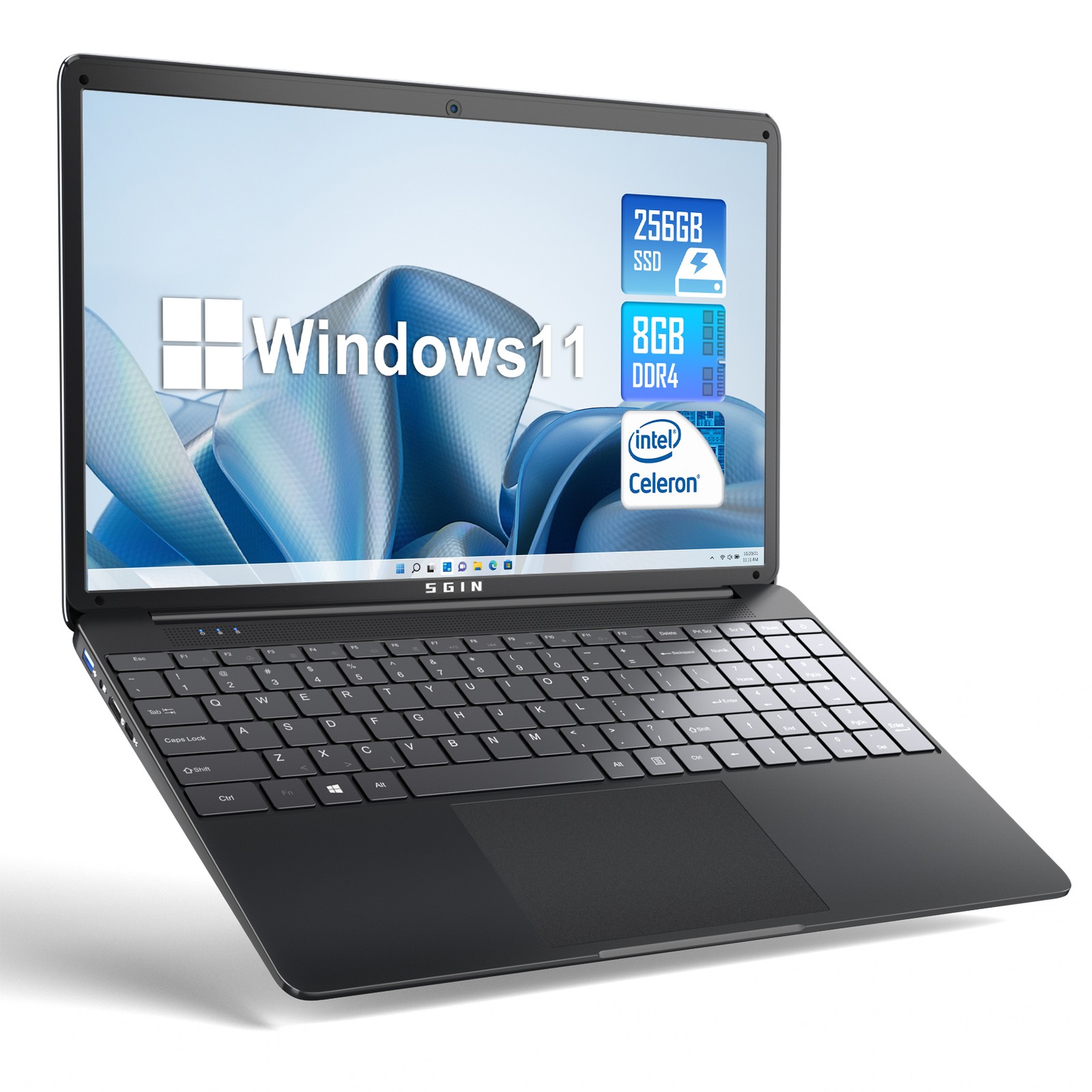 SGIN 15.6/17.3 inch Laptop 128GB 256GB 512GB SSD Intel Celeron WIFI Windows 11
