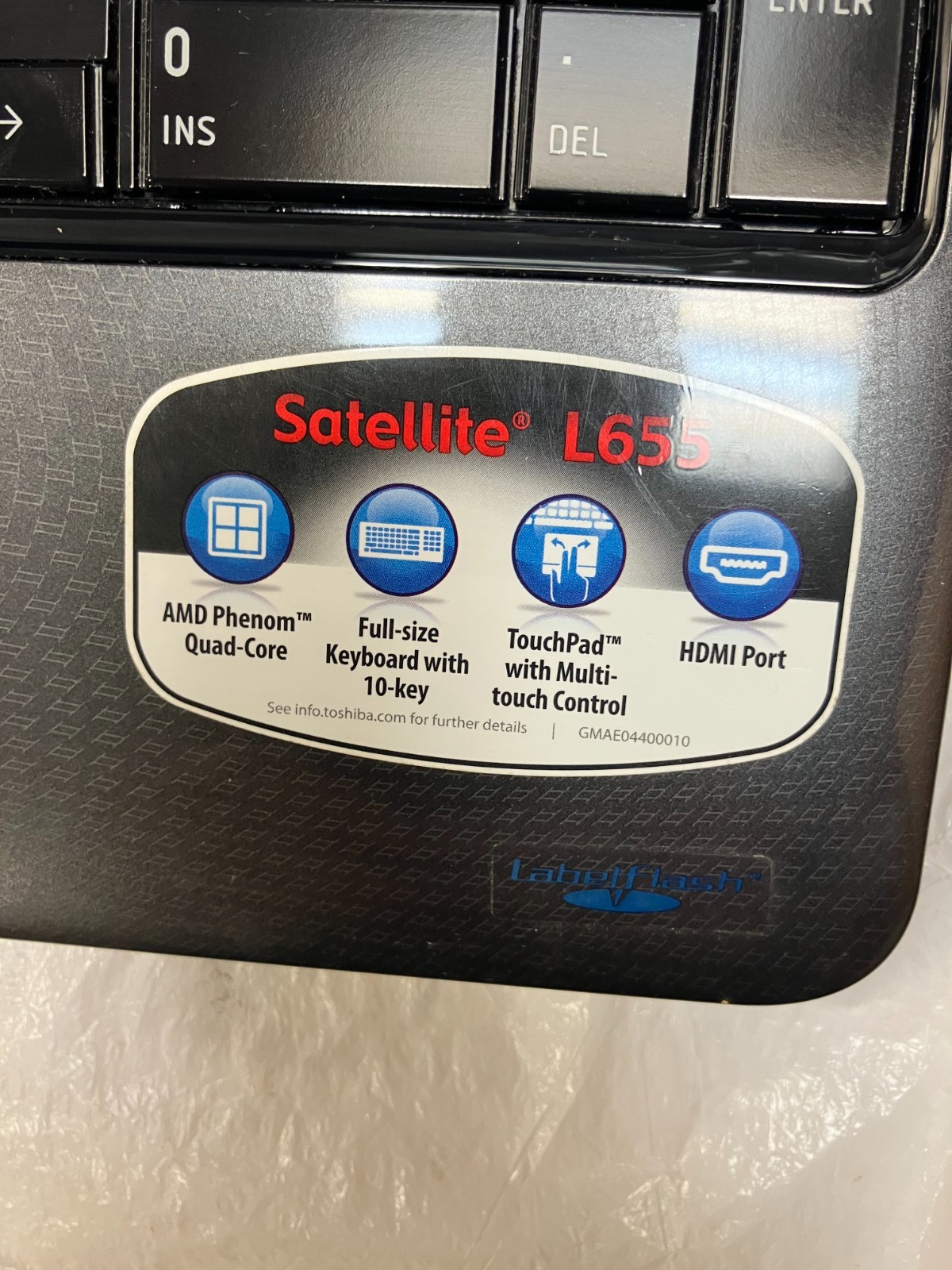 Toshiba Satellite L655D-S5109 AMD PHENOM II P960 4gb mem 500 GB HDD FOR PARTS