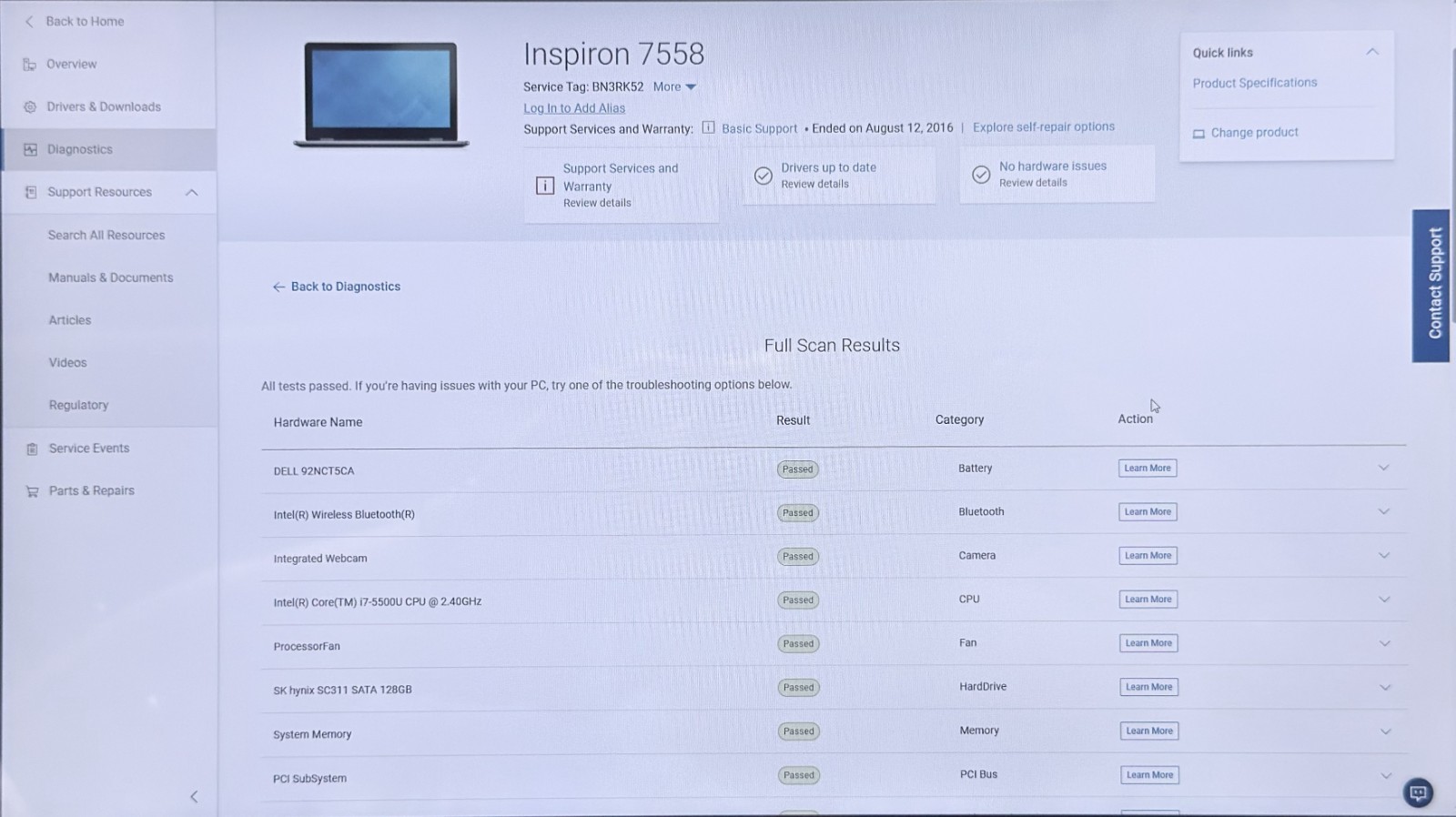 Dell Inspiron 7558 15.6″ Touch FHD i7 5500U 2.40GHz 8Gb Ram 128 GB SSD Win11 H