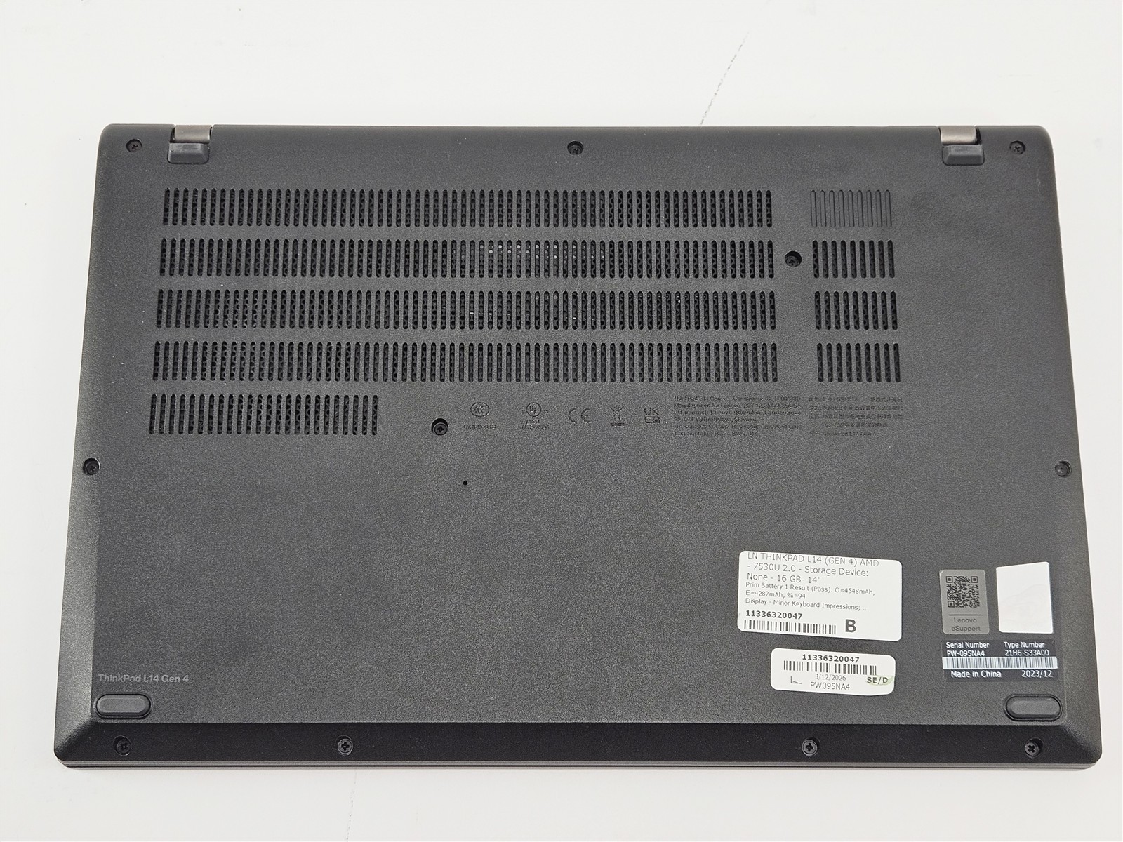 Lenovo L14 Gen 4 14″ AMD Ryzen 5 PRO 7530U 16GB No Storage Backlit Webcam