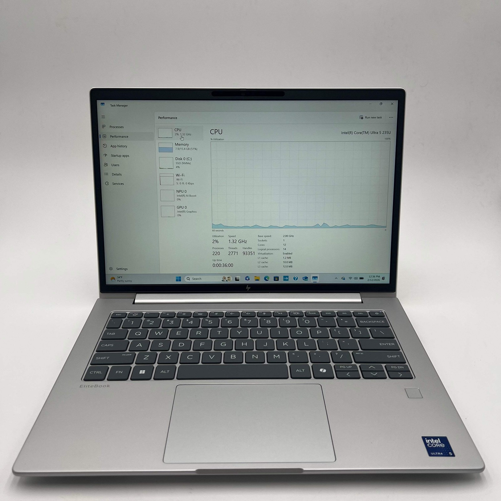 HP EliteBook 6 G1i 14 Laptop – 16GB RAM, 256GB Hard Drive, Ultra 5 Processor, Op