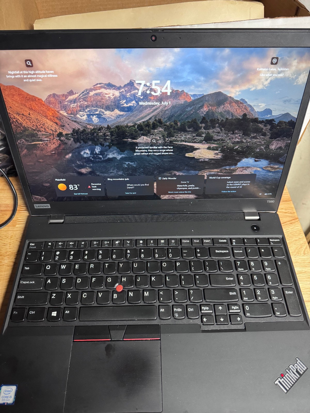 Lenovo ThinkPad T590 15.6″ Laptop Intel Core i5-8265U 1.6GHz 8GB RAM 256GB SSD