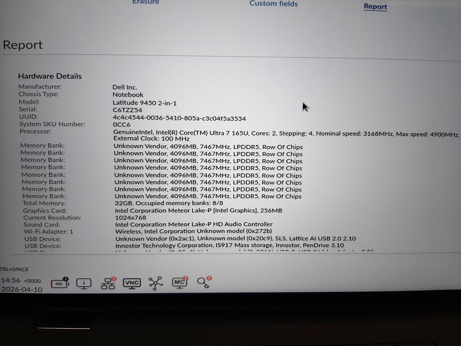 Dell Latitude 9450 2-in-1 Ultra 7 165U 32GB RAM No Drive Parts/Repair C3*440