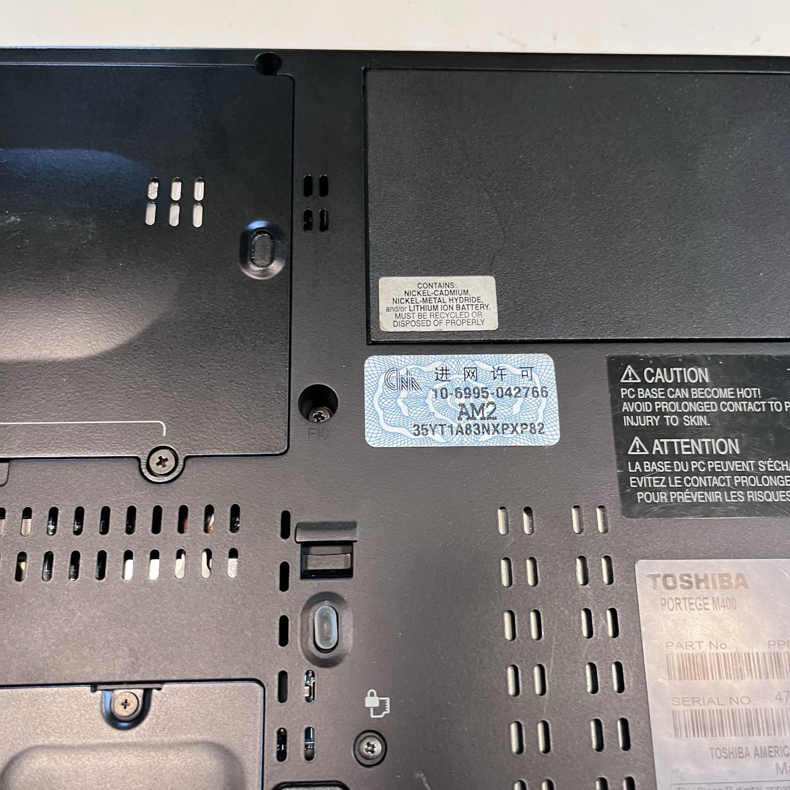 12.1” Toshiba Portege M400 Laptop Vintage 160GB – Parts only Untested