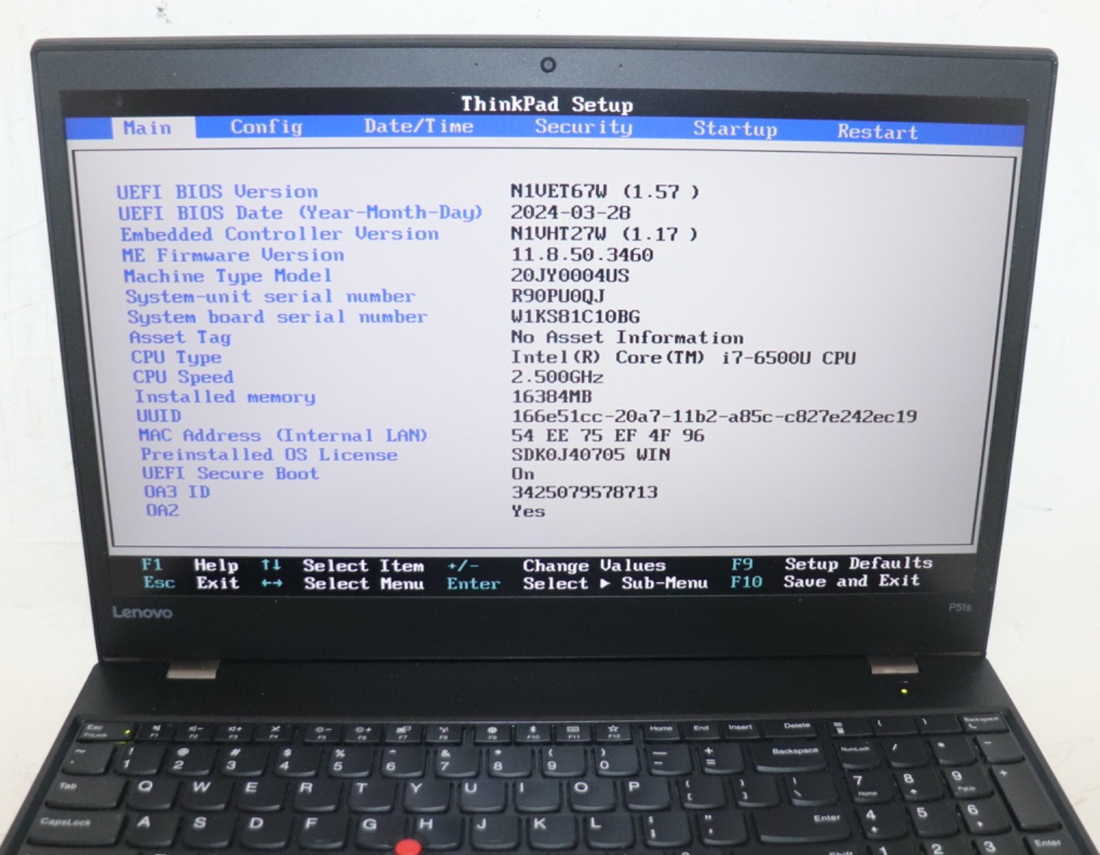 Lenovo ThinkPad P51S|Intel core i7@2.50GHz|16GB RAM|256GBSSD|WIN11.Prof|NVIDIA