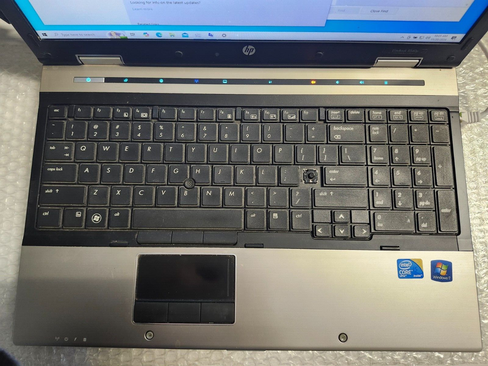 HP EliteBook 8540P 15.6″ Intel Core i5 M540 2.40GHz 6GB RAM 256GB SSD Win 10H