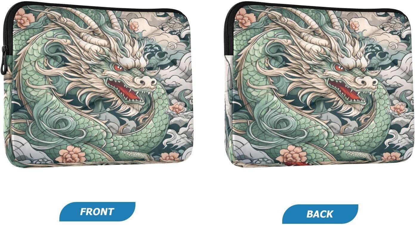 Japanese Dragon Laptop Sleeve Case Durable Waterproof Computer Bag for 13-14 Inc
