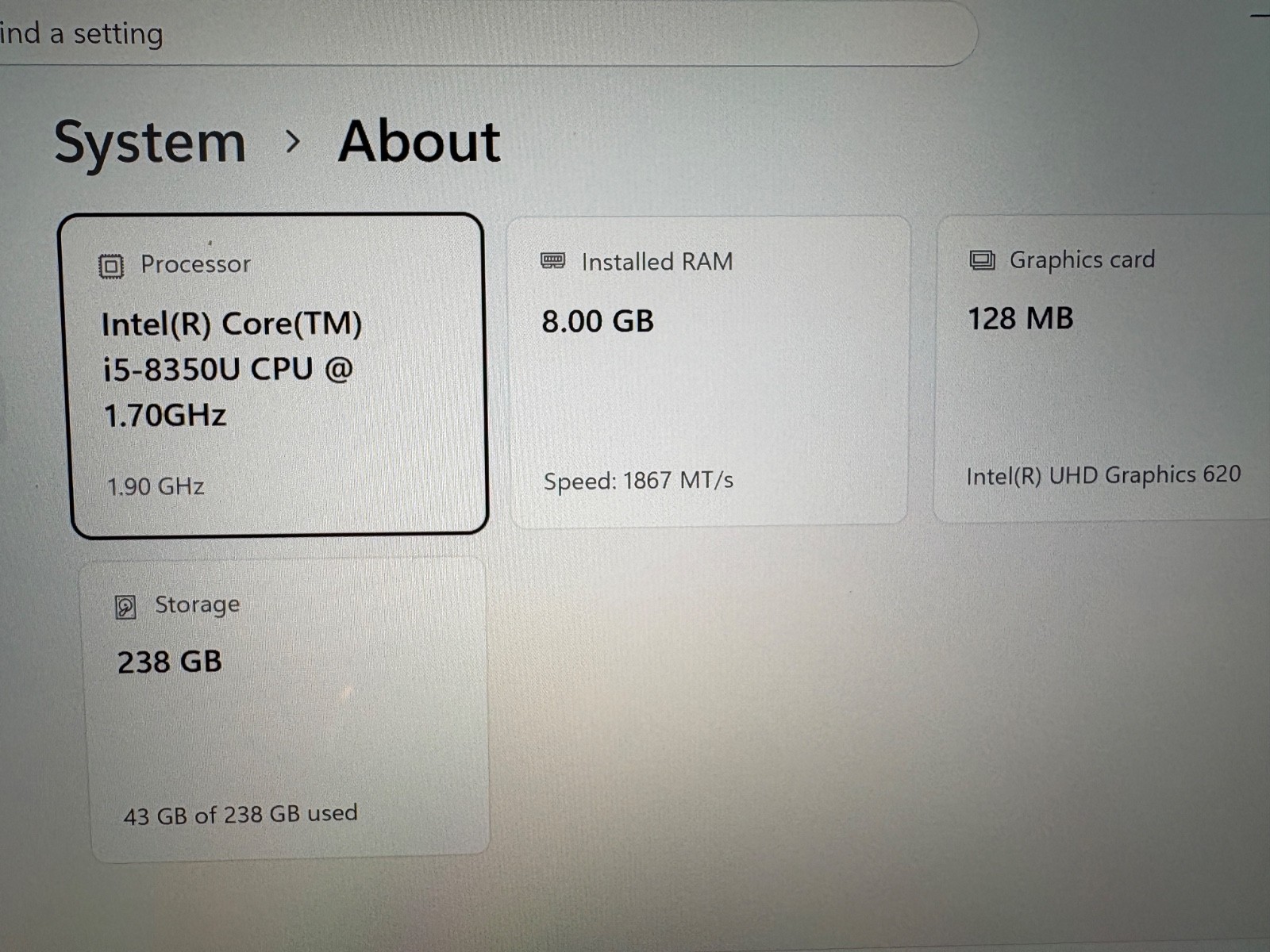 Microsoft Surface Pro 6 i5 8th Gen/8 gigs/256SSD