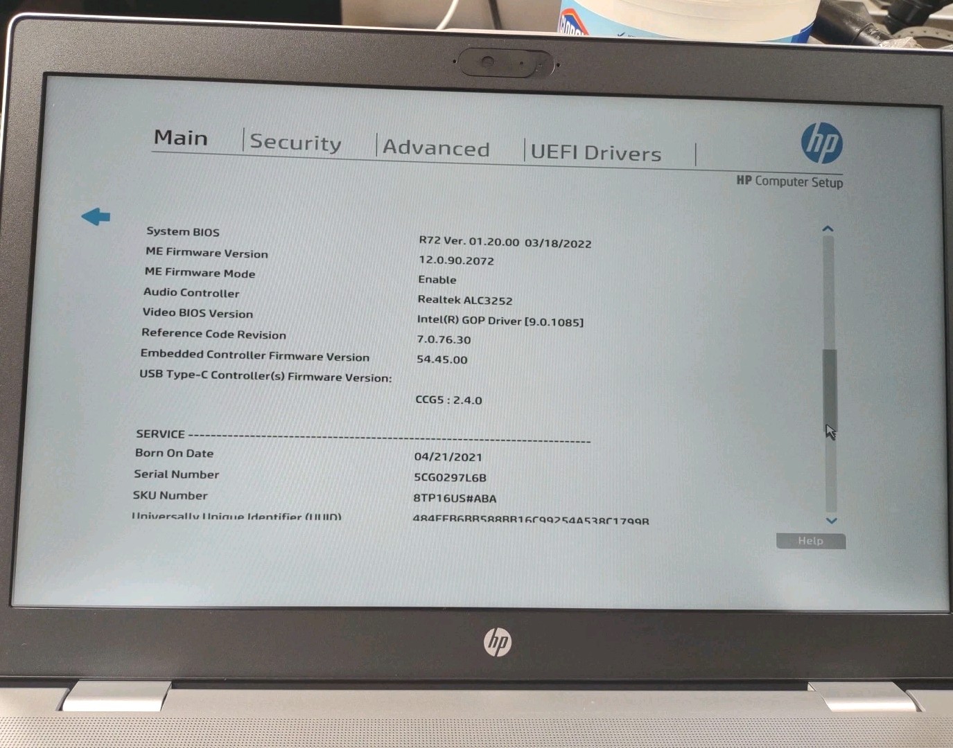 HP Probook 650 G5 Laptop W/ Intel i3-8145U 2.10GHz, 16GB, 256GB.