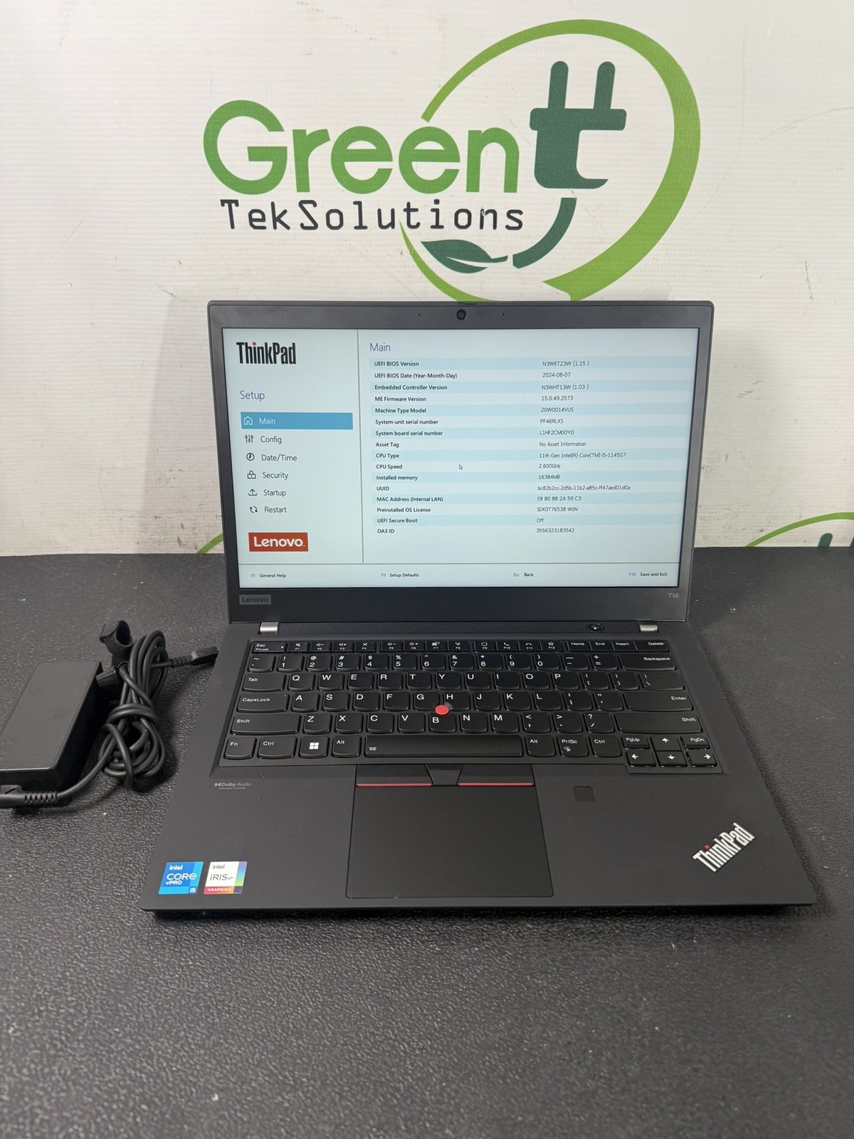 Lenovo ThinkPad T14 Gen 2 14″ i5-1145G7 2.6GHz 16GB DDR4 512GB M.2 Laptop