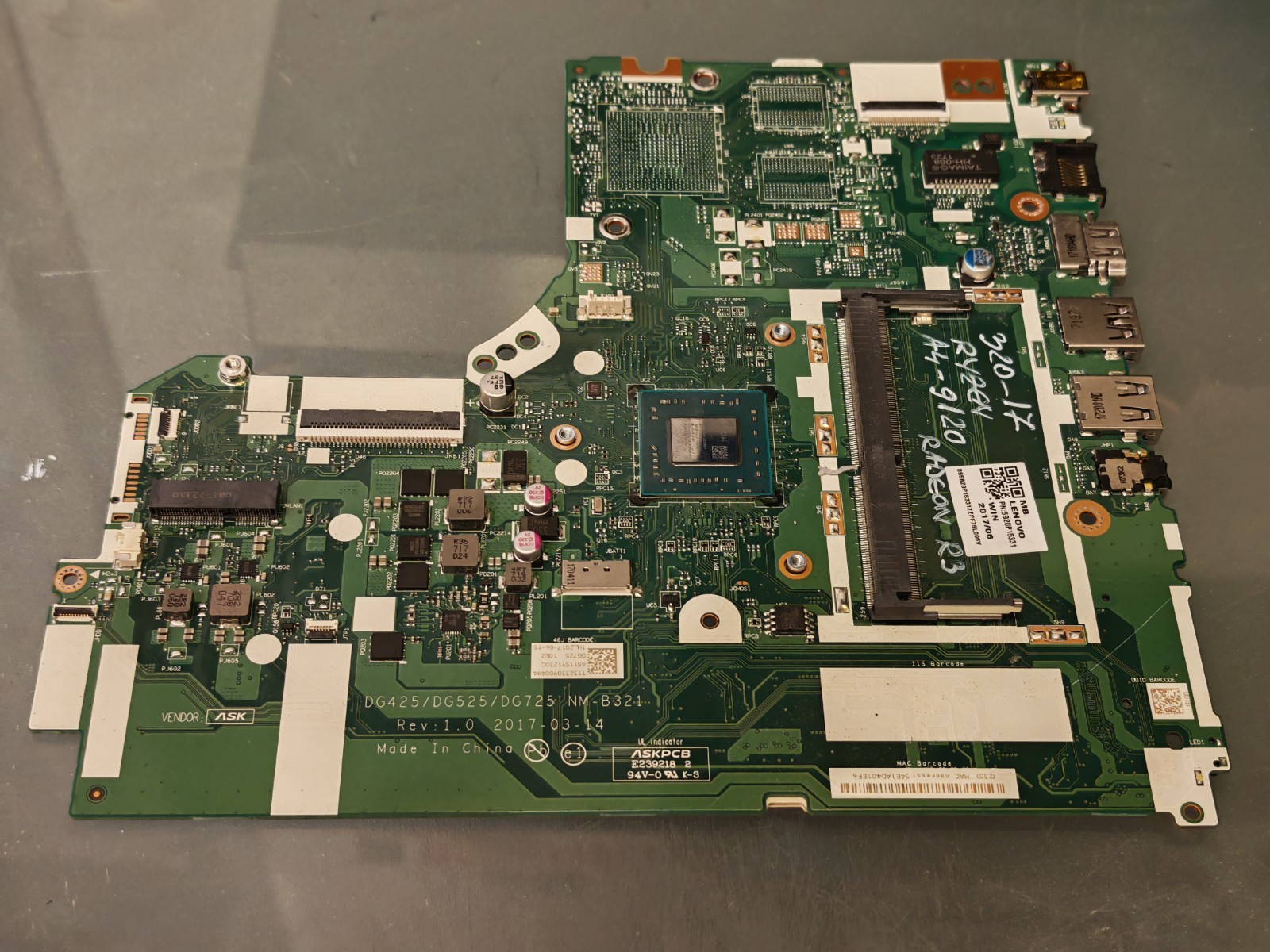LENOVO 320-17 330-15 320-15 14 MOTHERBOARD NM-B321 AMD RYZEN A4-9120 RADEON R3