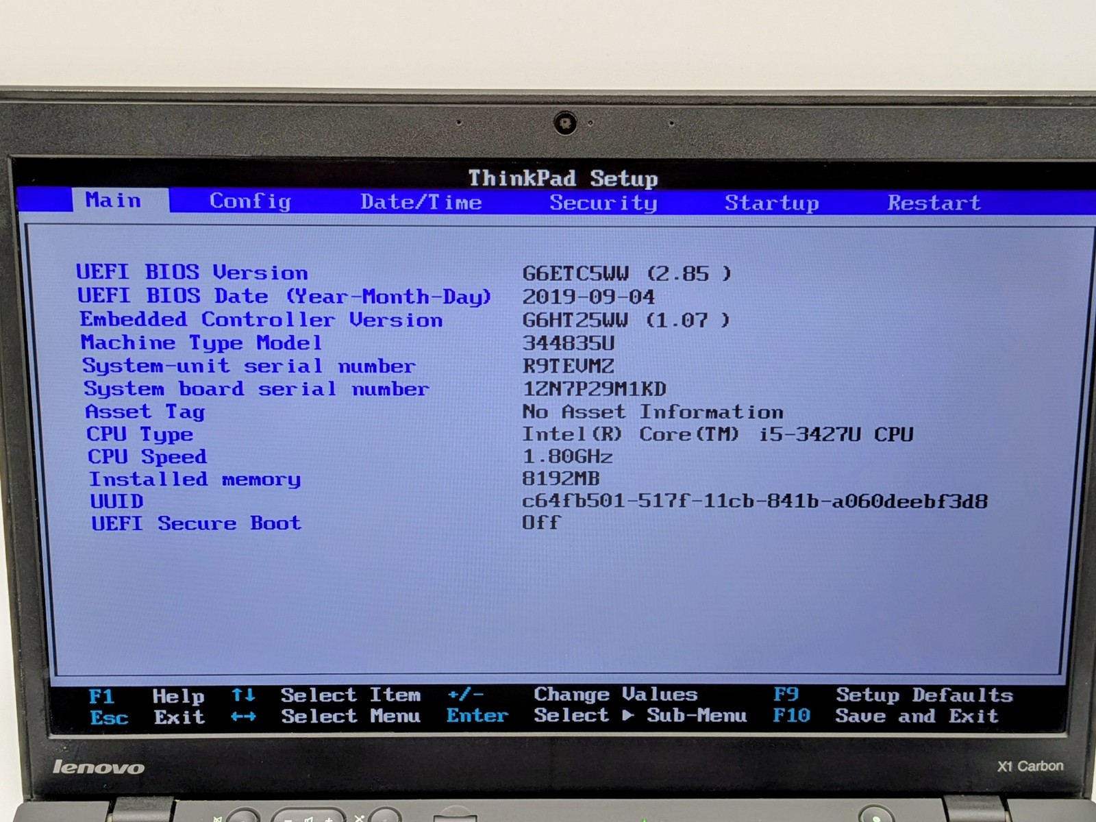 Lenovo ThinkPad X1 Carbon 1st Gen 14″ HD+ I5-3427U 256GB SSD 8GB W10P *READ*