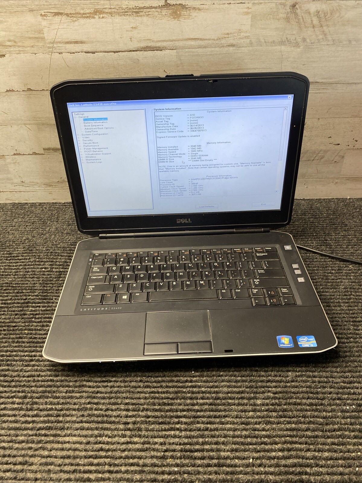 *PARTS* Dell Latitude E5430 non-vPro i3-3120 2.50GHz 2GB Ram No HDD/OS/ BATTERY
