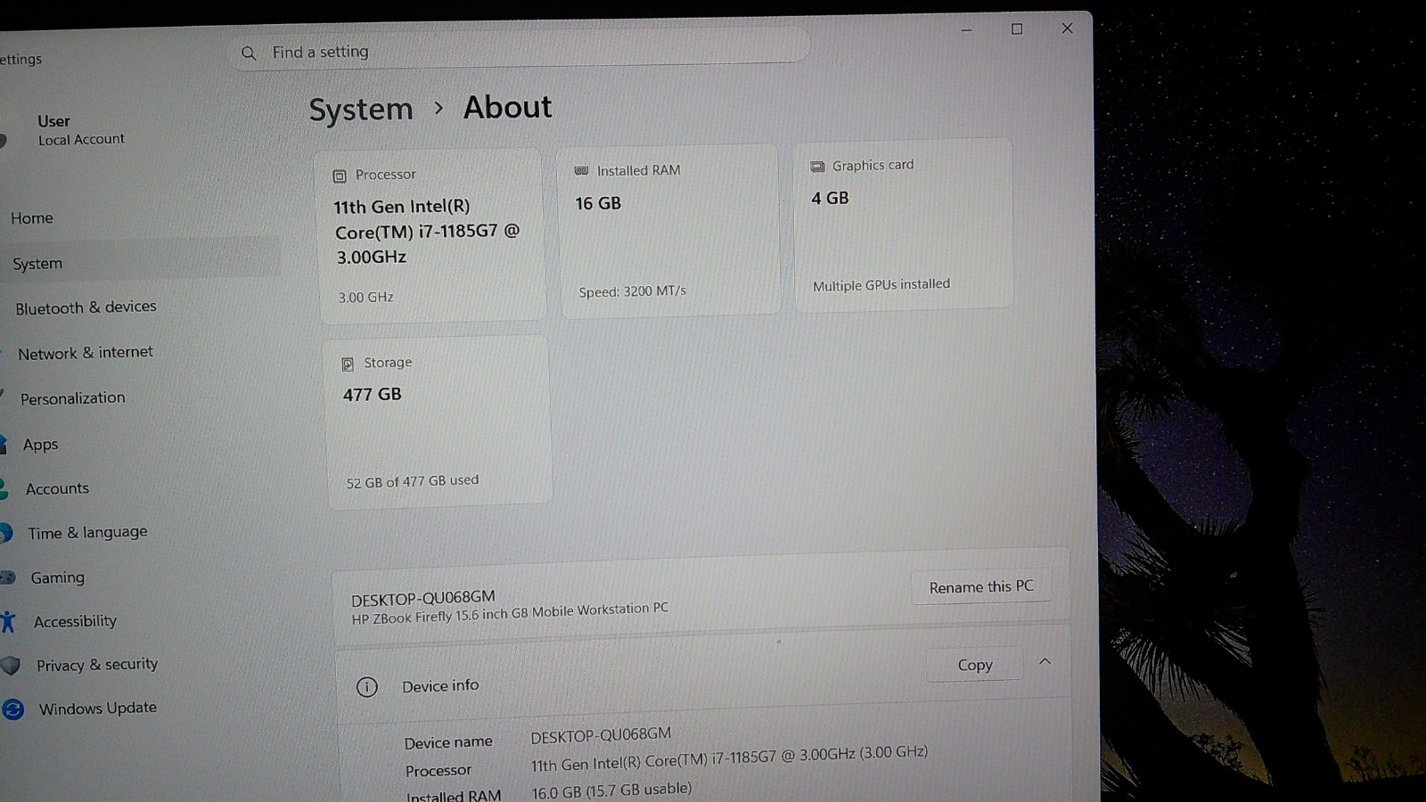 HP ZBOOK FIREFLY 15 G8 11 GEN 16 GIG RAM 512 SSHD WIN 11 NVIDAI t500 15.6 s