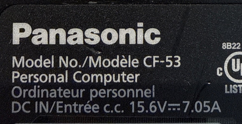 Panasonic Toughbook CF-53. 14 in (Intel Core i5 4th Gen.) Laptop