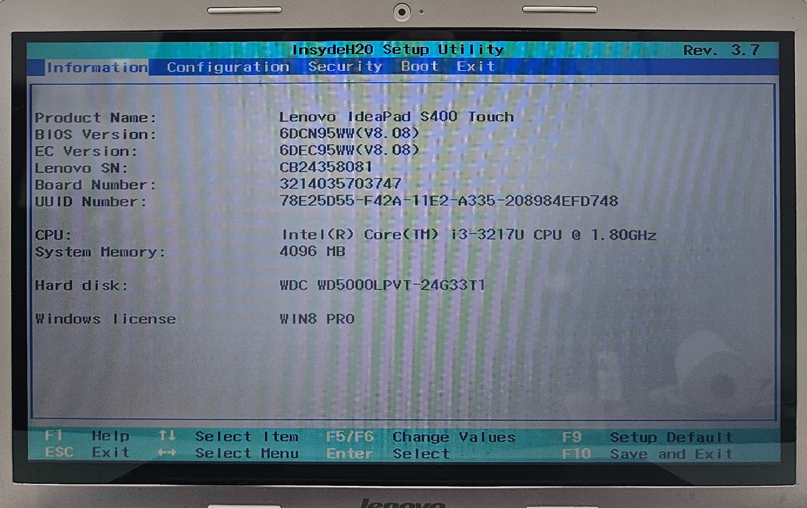 Lenovo IdeaPad S400 Touch Laptop Intel Core i3-3217U 4GB Ram 500GB NO OS (FL)