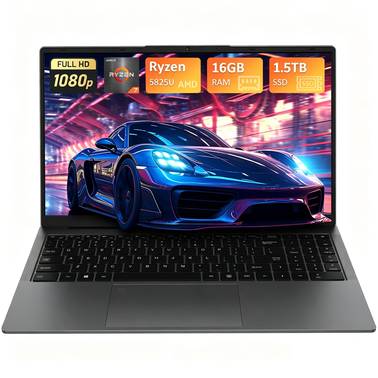 New 15.6″ FHD Laptop Computer 8 Core R7 5825U Large 16GB RAM 1.5TB SSD Notebook