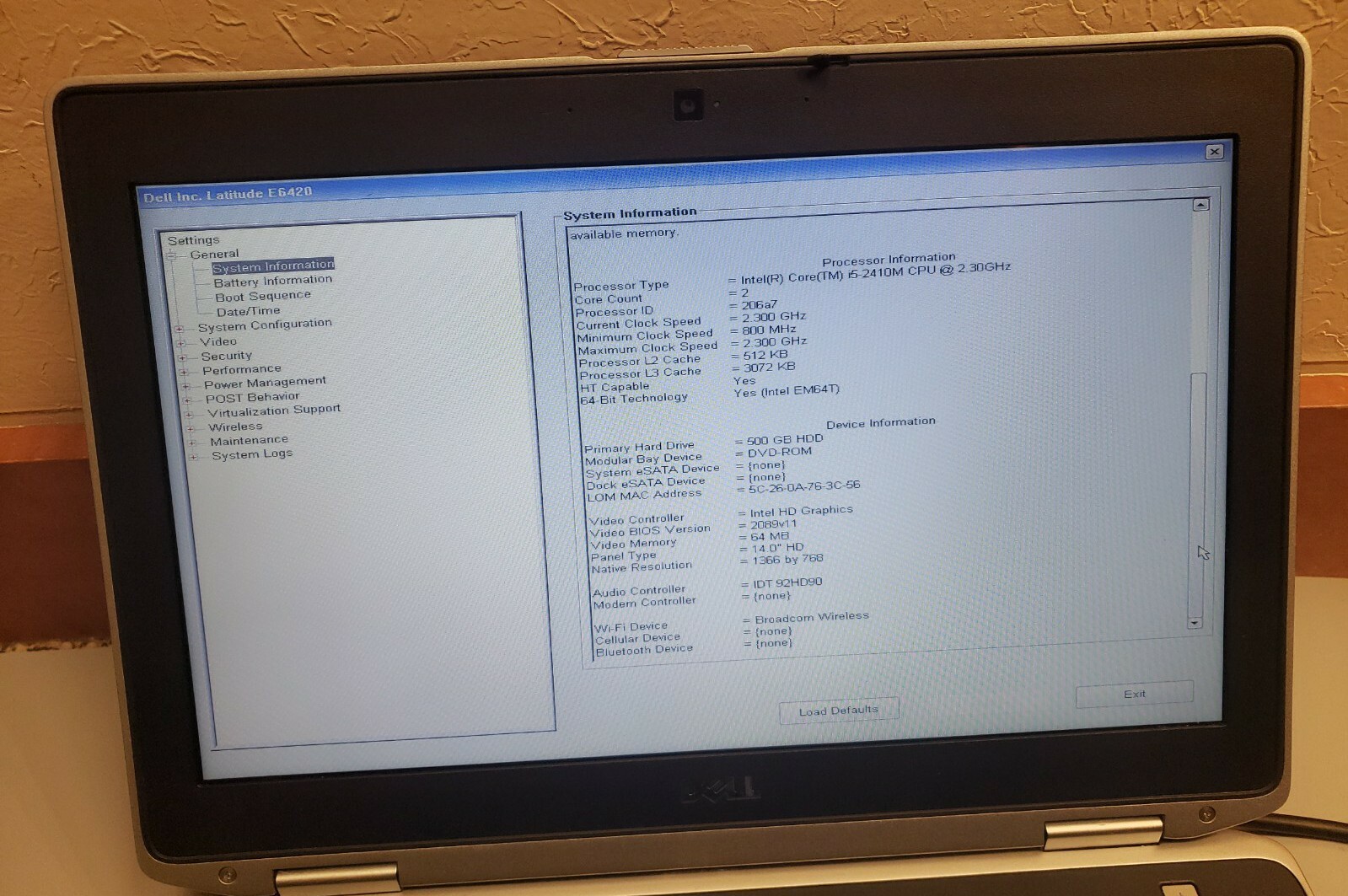Dell Latitude E6420 Core i5-2410M 4GB RAM 500GB HDD WEBCAM KEYBOARD BACKLIT