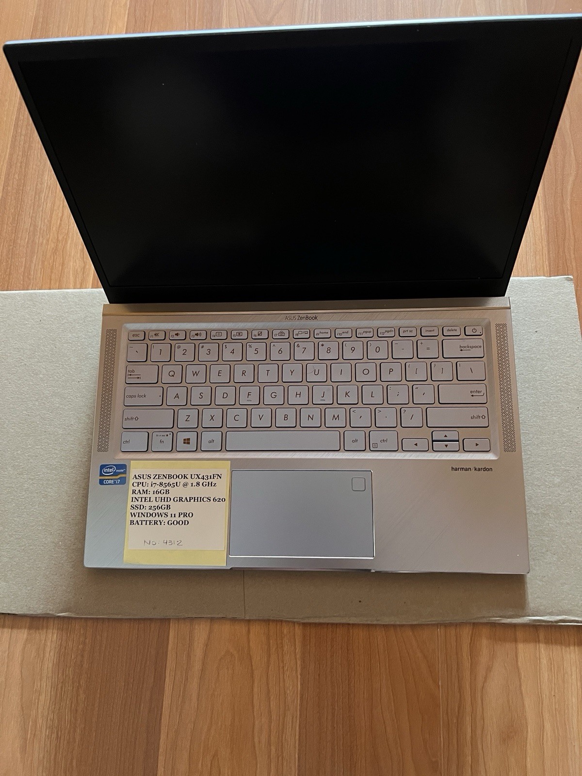 Asus zenbook Ux431f, i7-8565U , 16G Ram, UHD Intel Graphics, 256G, Win11 Pro