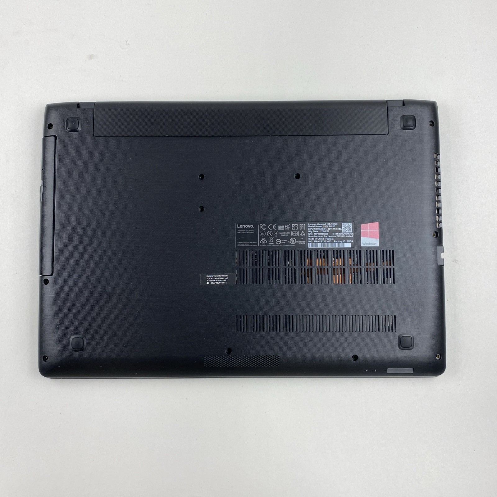 Lenovo IdeaPad 110 Intel Core i3-6100U 2.30GHz 8GB RAM 15.6″ No HDD No OS