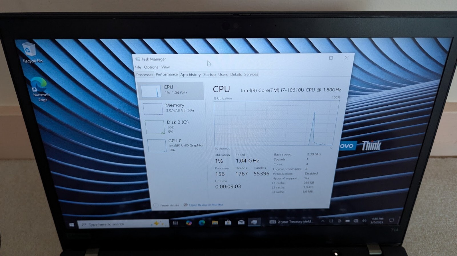 Lenovo T14 G1 i7-10610U 48GB RAM/500 GB SSD – Win 10 Pro TOUCHSCREEN