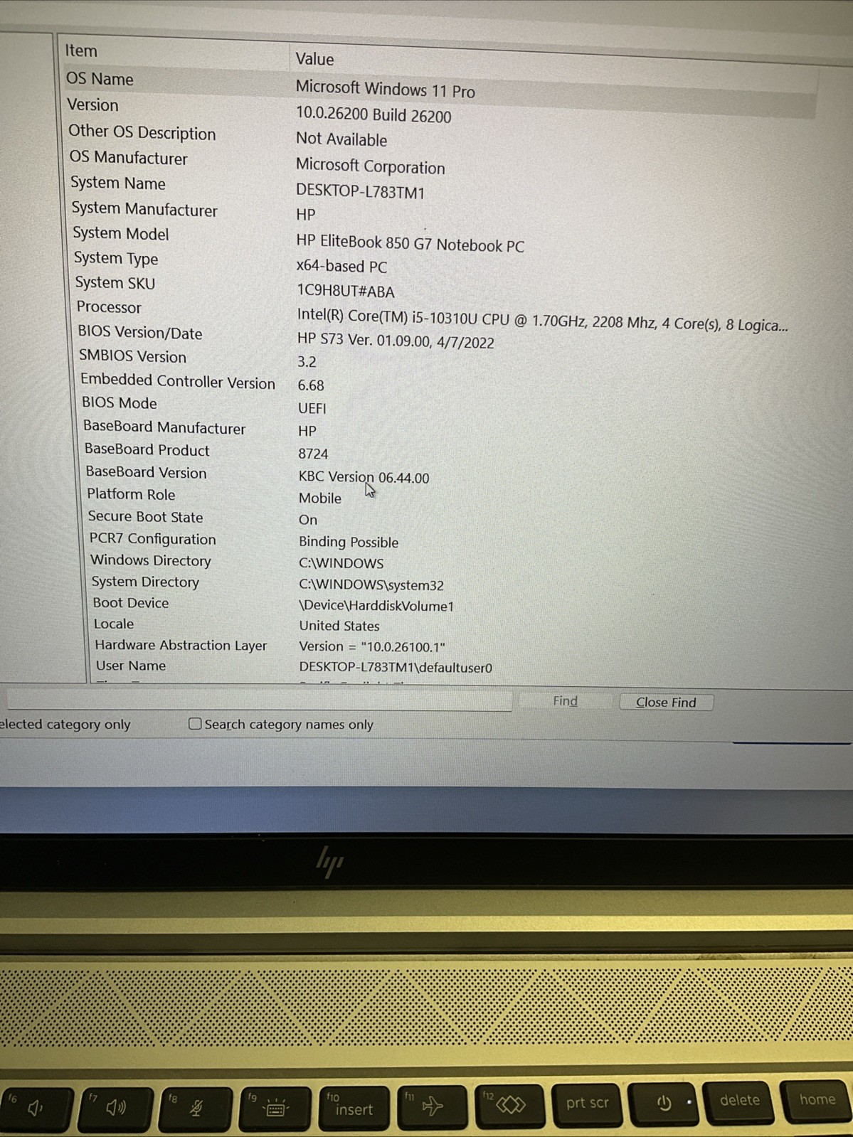 HP EliteBook 850 G7 15.6″ 256GB i5-10310U,8GB Ram Silver