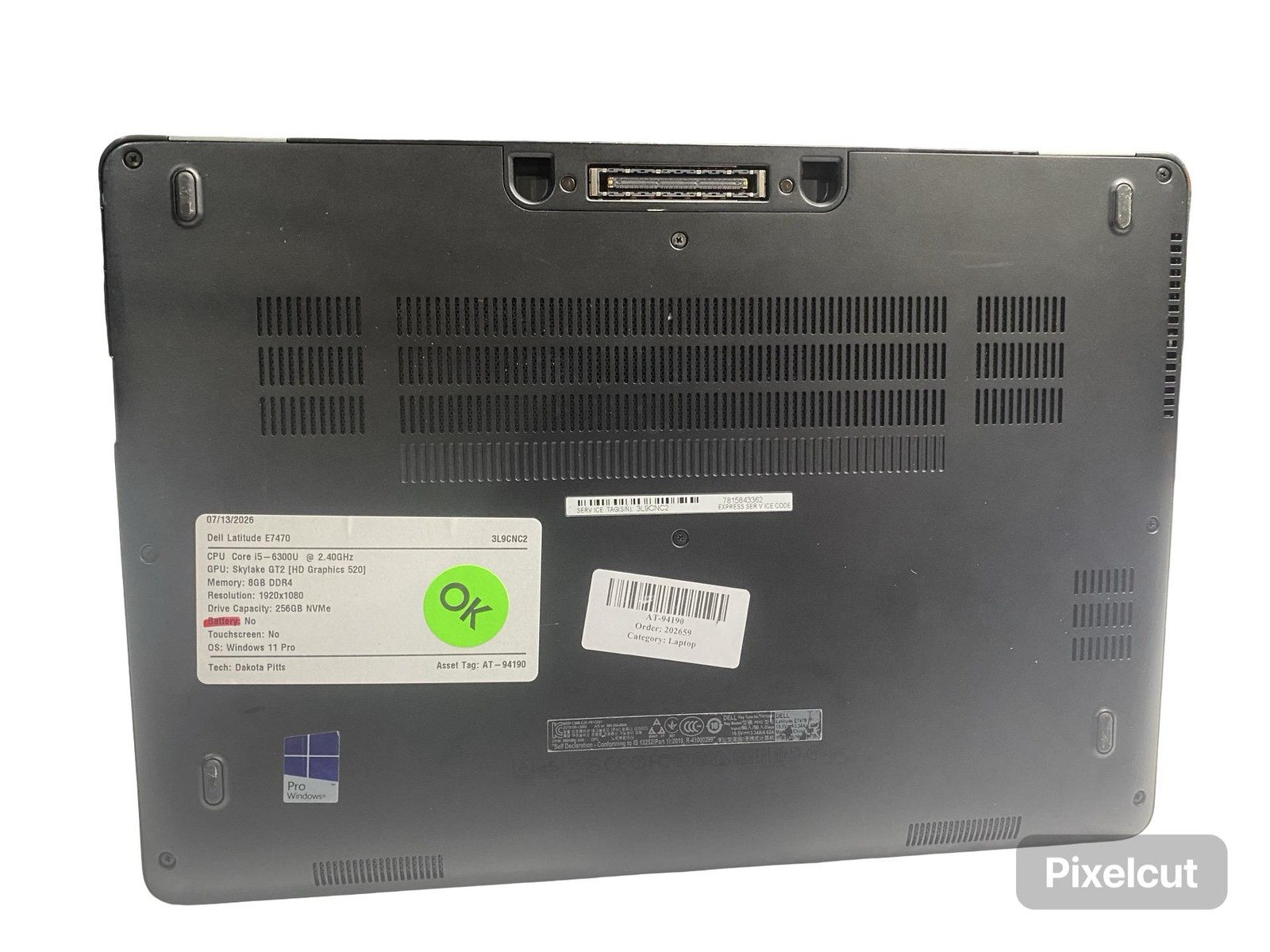 Dell Latitude e7470 i5 6300U 8GB 256GB Windows 11 Pro No Battery Grade C