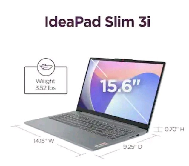 Lenovo IdeaPad Slim 3i 15.6″ Full HD Laptop Intel i5-1335U 2023 16GB 256GB Grey