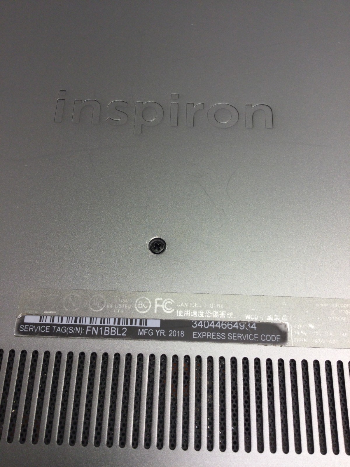 dell inspiron 7573 intel core i5-8250u cpu 1.60ghz 15.6”