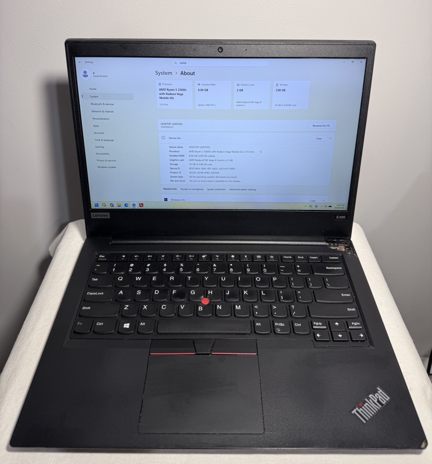 *LOT OF 2* LENOVO ThinkPad E495 Ryzen 5 | 8GB RAM | 256GB SSD | SEE DESCRIPTION