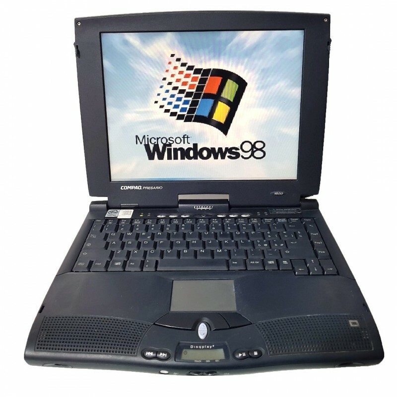 Notebook Portatile PC funzionante WINDOWS 98 Seriale FLOPPY OLD GAMES 21008