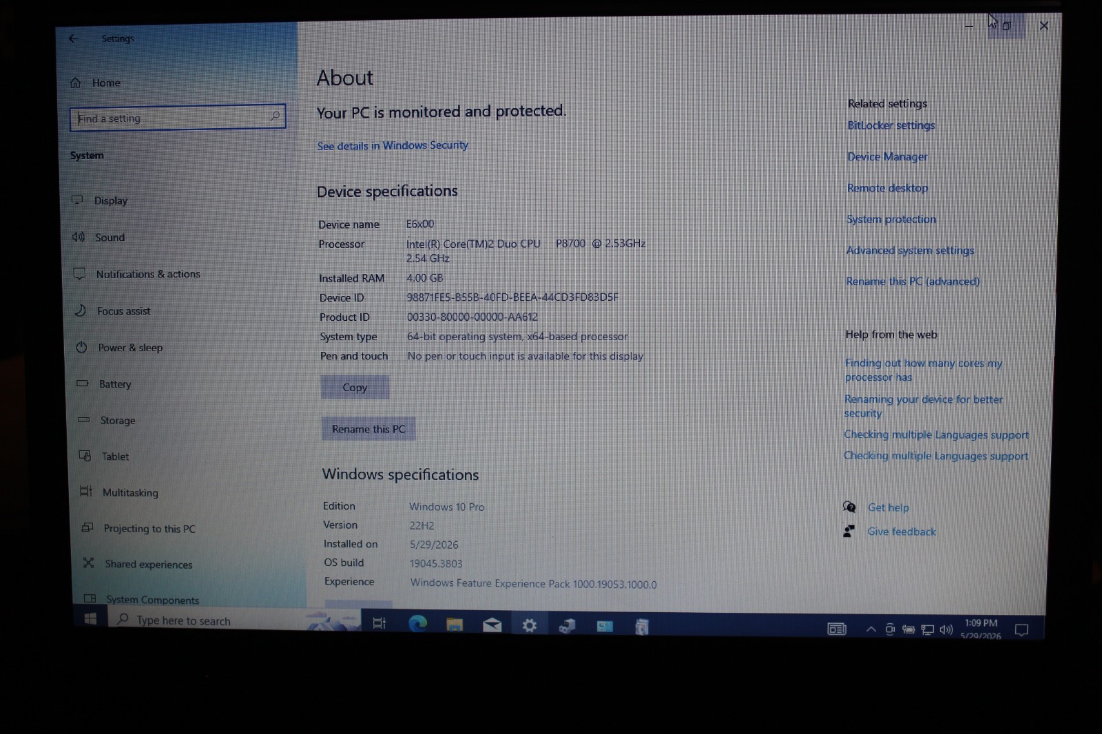 Dell E6500 (2.53GHz/4GB/320GB/DVDRW) WXGA Windows 7 PRO or 10 PRO 64-Bit