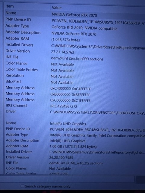 ASUS ROG Strix 15.6 FHD NVIDIA GEFORCE RTX 2070 16GB 1TB SSD INTEL I7-10750H CPU