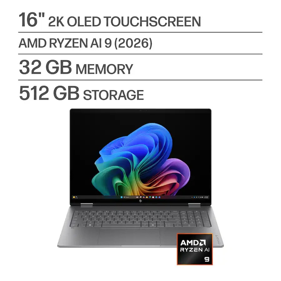 HP OmniBook X Flip 16″ 2K OLED Touch Ryzen AI 9 465 32GB 512GB Copilot+ Laptop