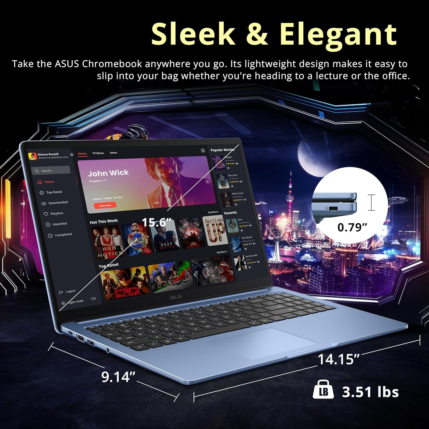 Chromebook CX15 15.6″ FHD IPS Laptop, Intel Celeron N4500, 4GB RAM, 640GB Sto…