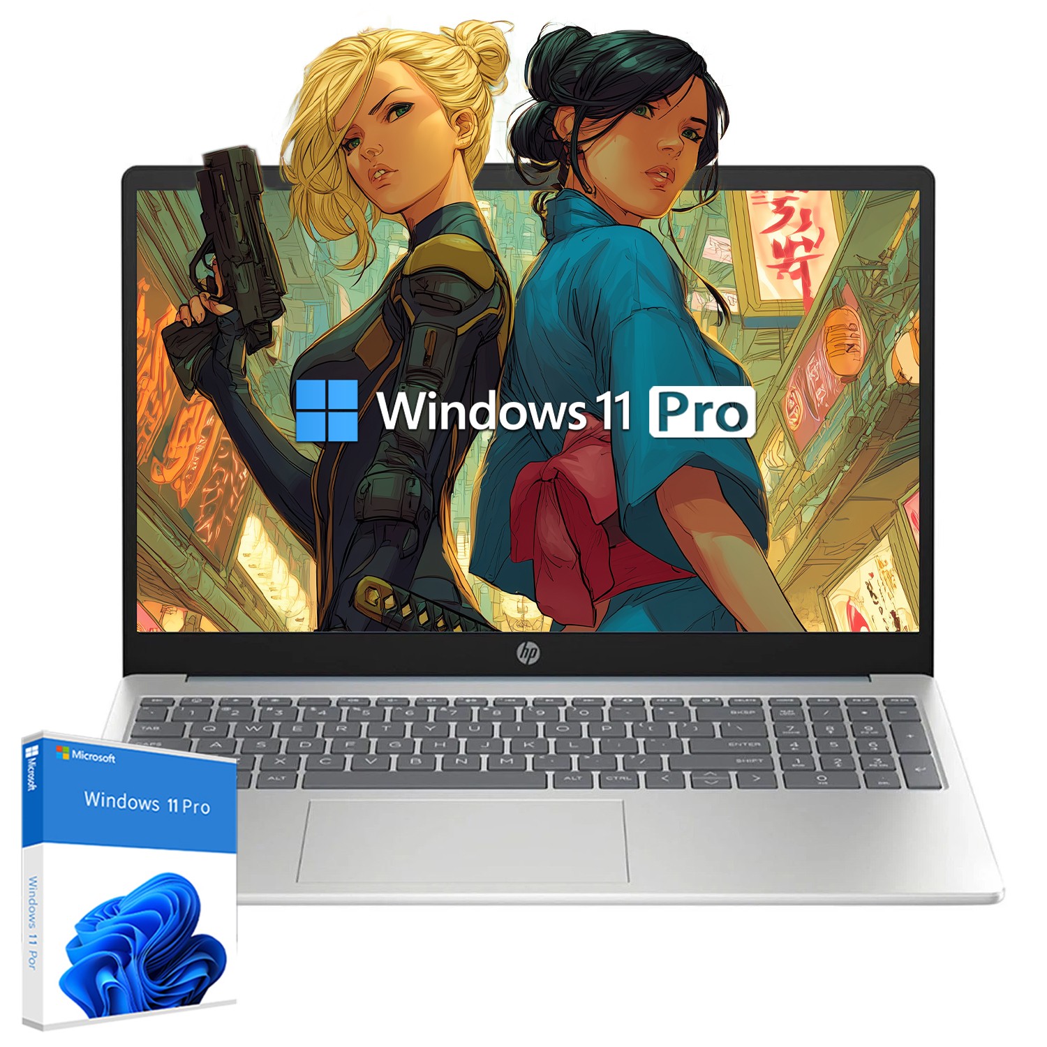 HP Laptop 15.6 in FHD 60Hz Touch Screen 8 core Intel i3 N305 Win11Pro – open box