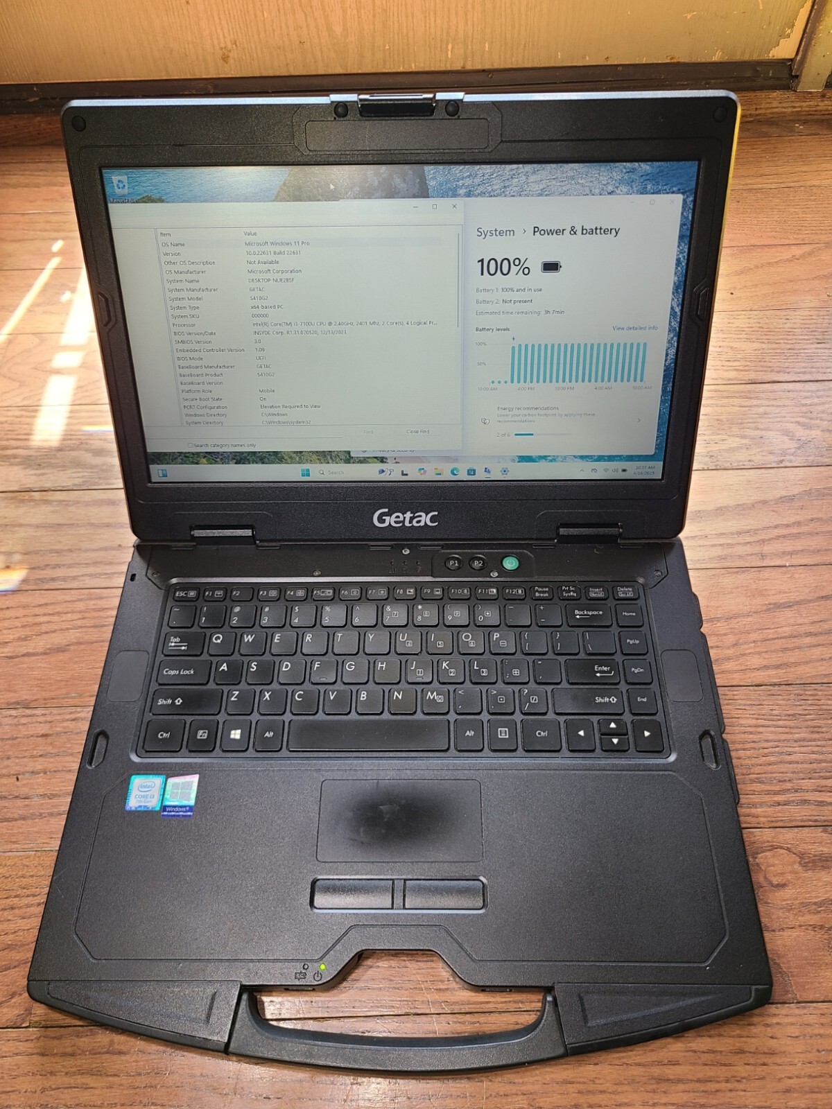 GETAC S410 G2 Rugged Toughbook i3-7100U 2.40GHz 256GB SSD 4GB ram Win 11 Pro – 3