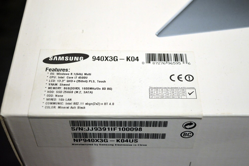 Samsung ATIV NP940X3G-K04US 13.3″ QHD Touch-screen, Intel i7 4500U, SSD 256GB