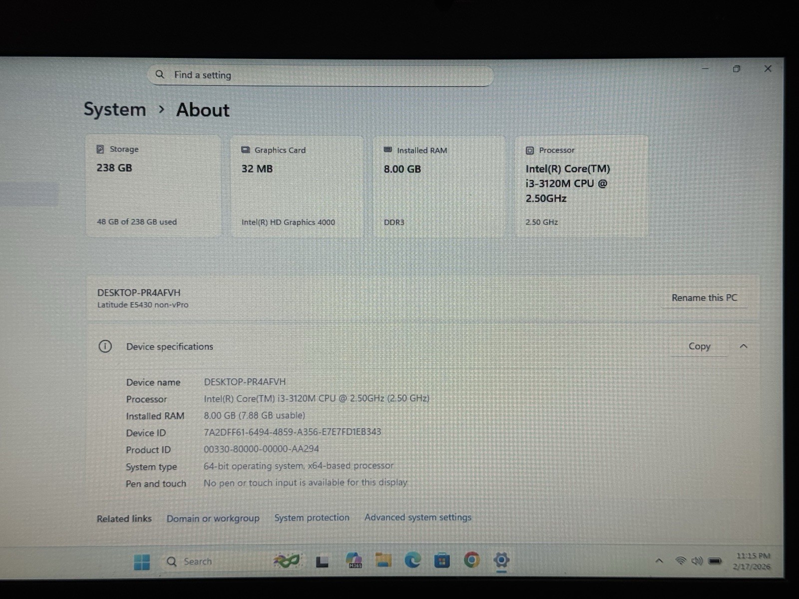 Dell Latitude E6440 Laptop MS Office Intel I5 2.6GHz 8gb RAM 256gb SSD Windows11
