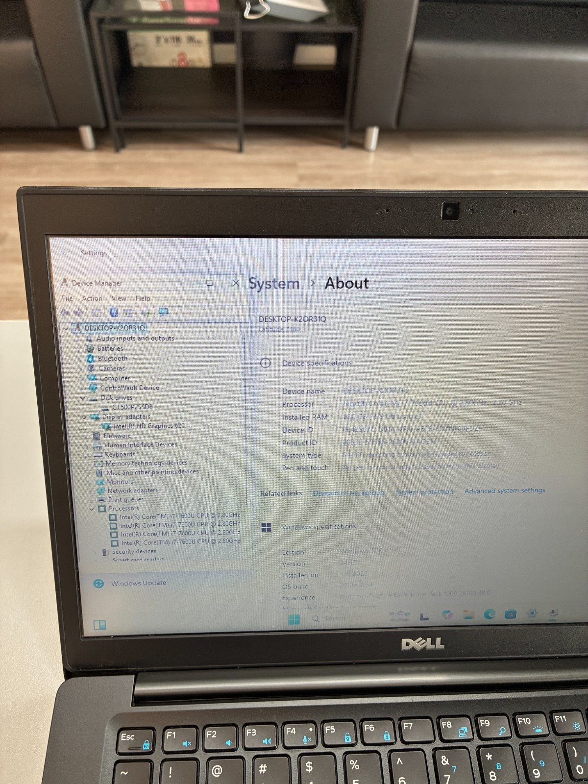 Dell Latitude 7480: Screen 14″ / i7-7600U / RAM 16Gb / SSD 500Gb / Win 11