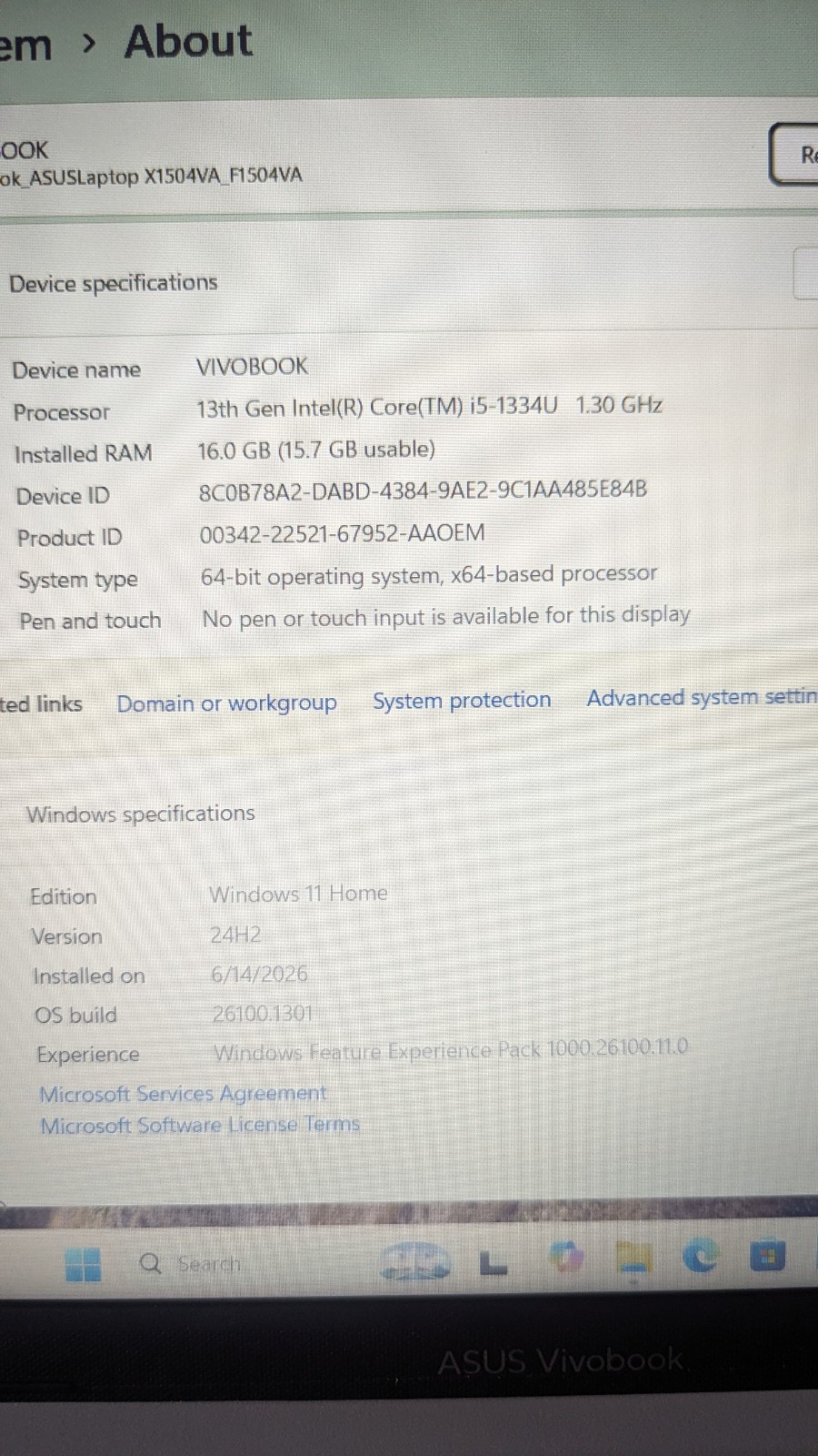 ASUS Vivobook 15.6″ Laptop i5-13thG 16GB RAM 512GB SSD M2 Solid+ Cargador
