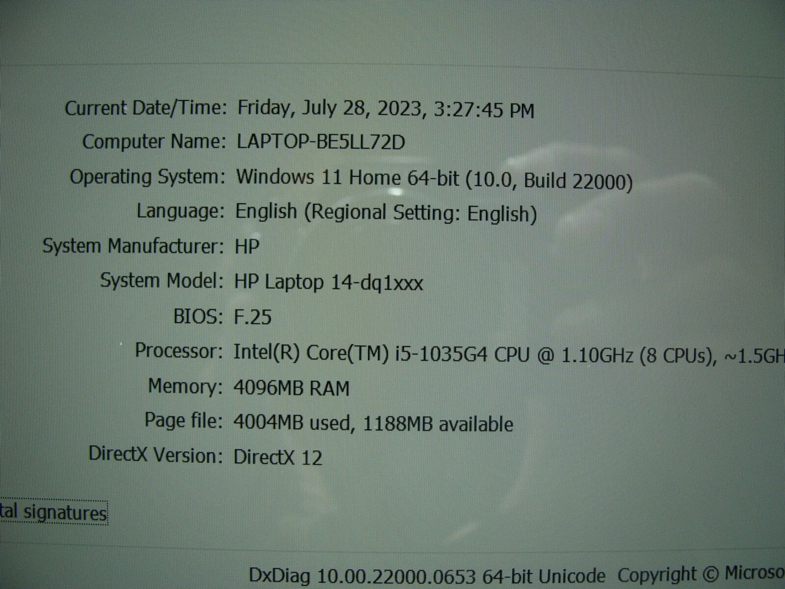 Powerful battery 96% HP 14” FHD 1920 x 1080 Intel i5-1035G4 4GB RAM 128GB SSD