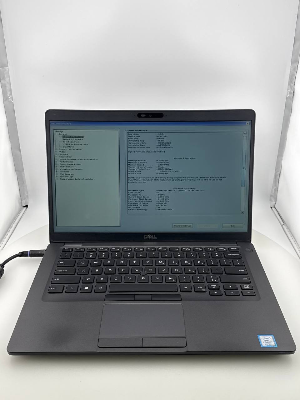 Dell Latitude 5400 i7-8665U@1.9GHz 16GB RAM 256GB SSD Win 11 Pro Grade B