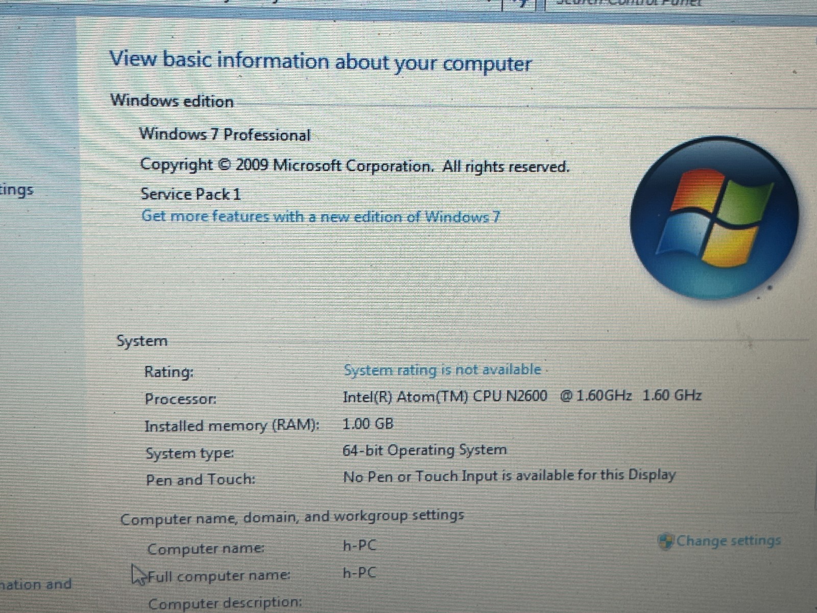 Gateway Lt4009u 10″ Windows 7 PRO Tiny Laptop Intel CPU 1GB 320GB Webcam WIFI